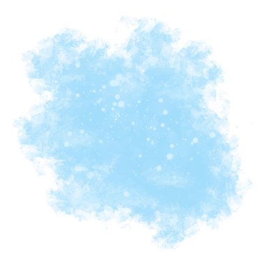 Mavi suluboya arka plan. Soyut vektör boyası sıçraması, beyaz arka planda izole edilmiş. Aquarelle dokusu.