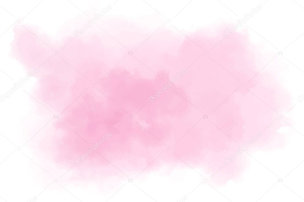 Red, pink watercolor background. Abstract vector paint splash, isolated on white backdrop. Aquarelle beautiful texture. Graphic design for your project.