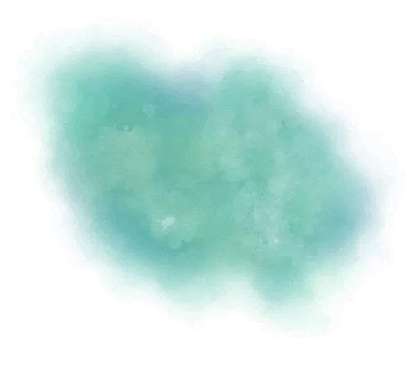 Teinture Aquarelle Verte Bleue Sur Fond Papier Blanc Illustration Vectorielle — Image vectorielle