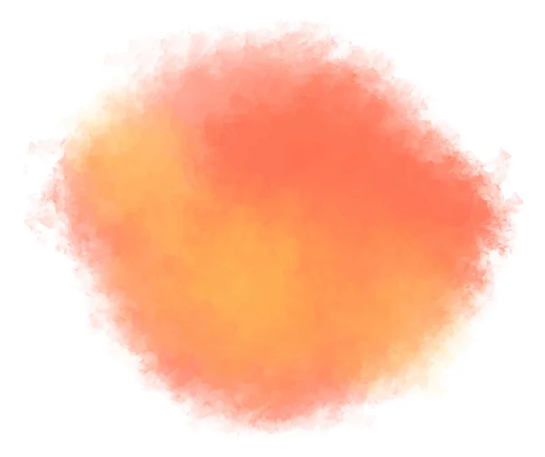 Orangefarbener Gelber Hintergrund Abstrakte Aquarellflamme Vektorfarbener Farbtupfer Auf Weißem Hintergrund — Stockvektor