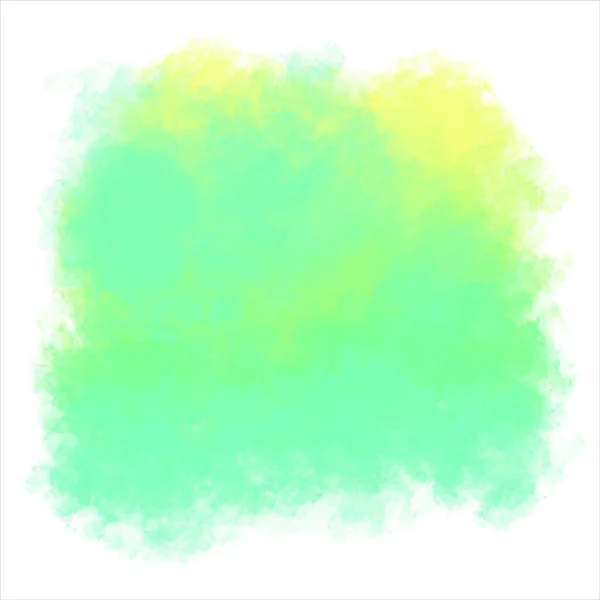 Mancha Acuarela Verde Amarillo Ilustración Vectorial Salpicaduras Pintura Abstracta Diseño — Vector de stock