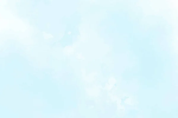 Cielo Acuarela Con Hermosas Nubes Fondo Azul Pastel Abstracto Ilustración — Vector de stock