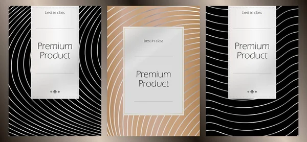 Conjunto Coleção Rótulos Luxo Molduras Folhetos Para Produtos Premium Embalagem — Vetor de Stock