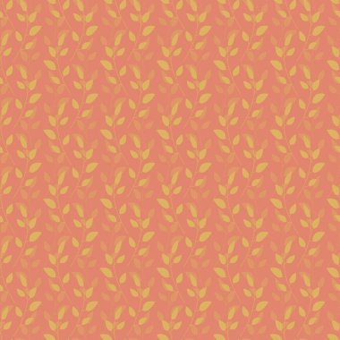 Vektör kusursuz desen. Mükemmel bir şekilde uyumlu renklerde dallarla sonsuz bahar arkaplanı tasviri. Baskı için bitki siluetleri olan şık bir doku. Yüzey tekrarlama tasarımı.