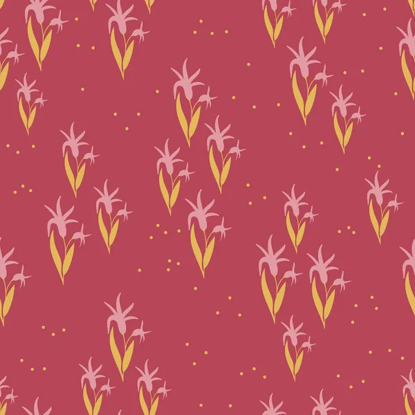 Abstrakcyjna Łąka Wzorzec Ogrodowy Jednym Rodzajem Kwiatu Fakturze Różowe Żółte — Wektor stockowy