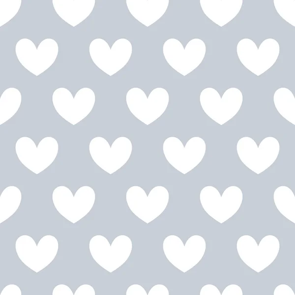 Seamless Repeating Pattern White Hearts Arranged Regularly Vector Illustration Love — Stock Vector