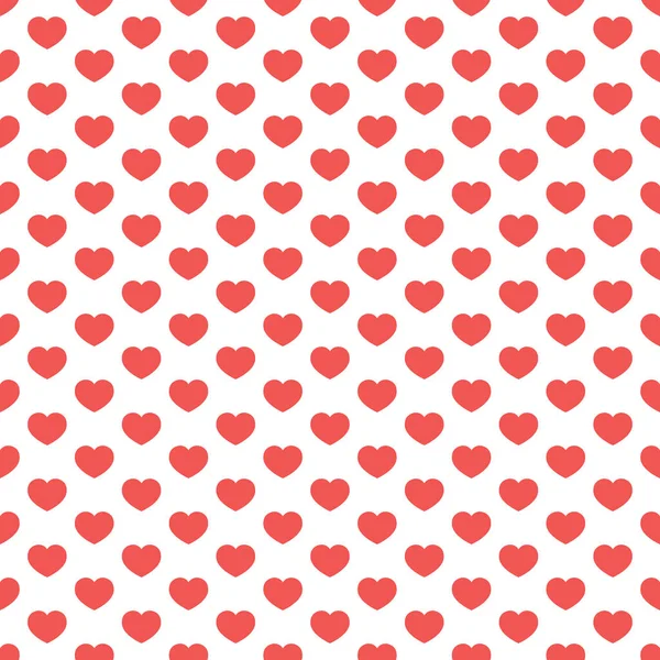 Rote Herzen Dicht Gestapelt Auf Weißem Hintergrund Vektor Illustration Nahtlose — Stockvektor