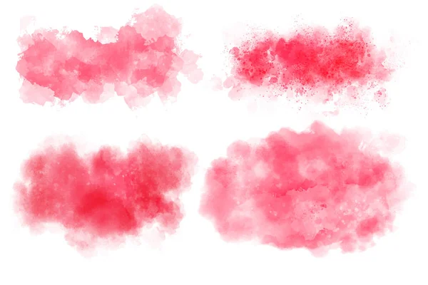 Aquarell Set Von Tropischer Textur Red Vector Hintergründe Abstraktes Aquarell — Stockvektor