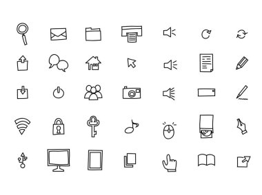 Çizilmiş pc Icon set