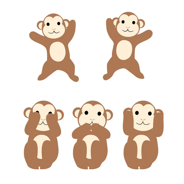 Dancing Monkeys Say Need Say Objections Pose Monkey — Stock Vector