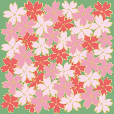 Arka plan illüstrasyon kiraz çiçekleri tam