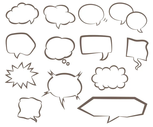 Konuşma balonları çeşitli şekiller kümesi