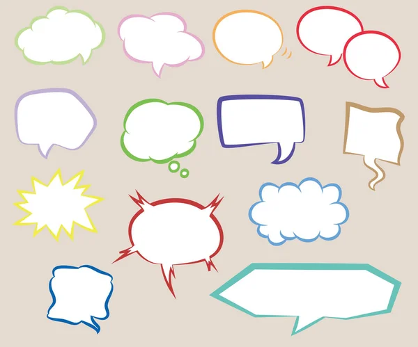 Konuşma balonları çeşitli şekiller kümesi