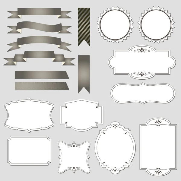 Vintage tarzı etiket ve şerit kümesi