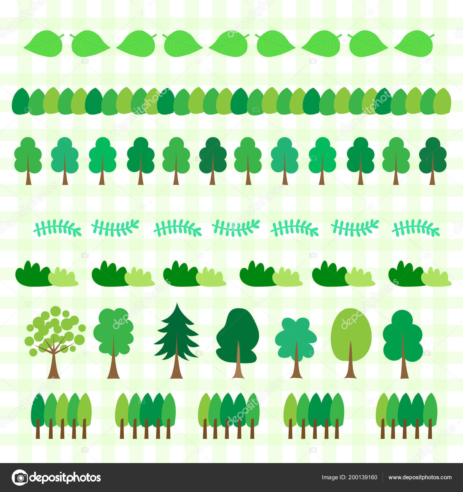 Cute Tree Borders Illustration Stock Vector C Hichako