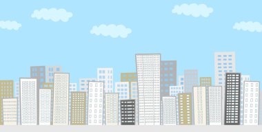 Yatay çizgili şehir binaların