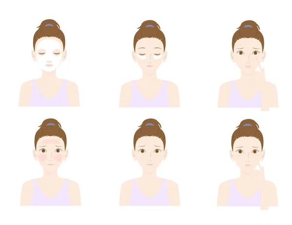 Cilt sorun, bakım maskesi olan kadınlarda