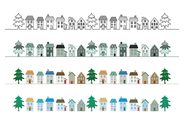 Şirin cityscape sınırları illüstrasyon