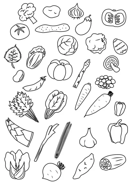 Sebze simge illüstrasyon seti