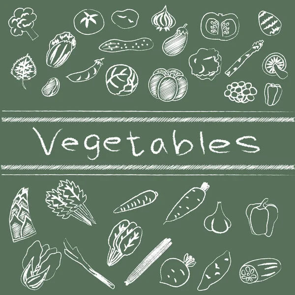 Illustration Légumes Style Tableau Craie — Image vectorielle
