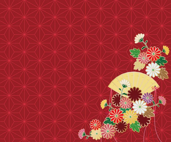 Krizantem, fan ve Japon patt katlanır arka plan görüntüsü