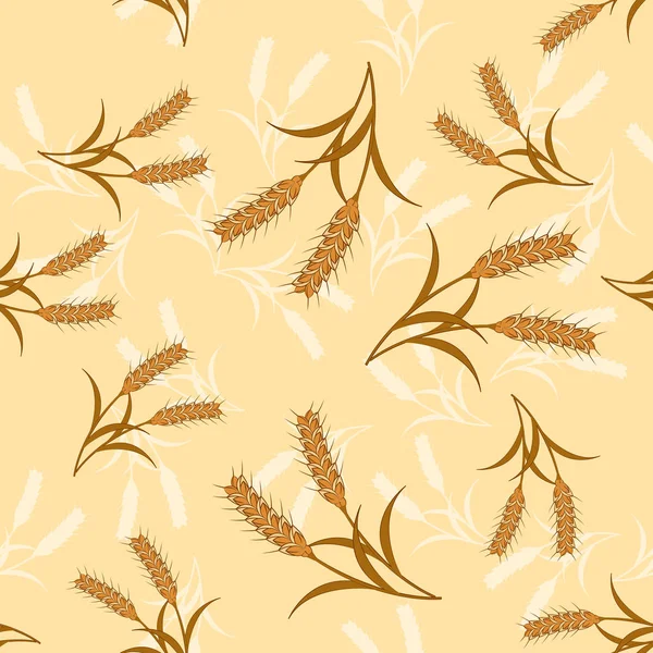 Seamless Pattern Illustration Wheat — Stock Vector