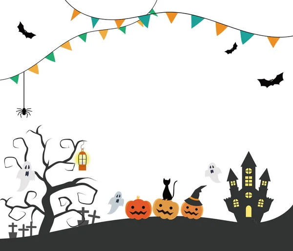 Ilustración Halloween Con Espacio Copia — Vector de stock