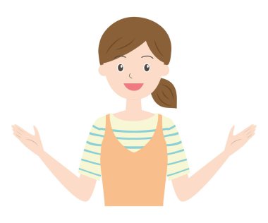 İki eliyle yayılan bir kadın resmi