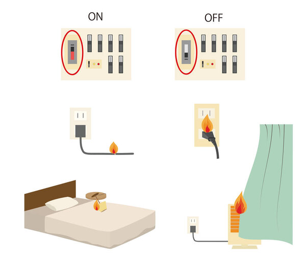 Illustration of electric fire cause