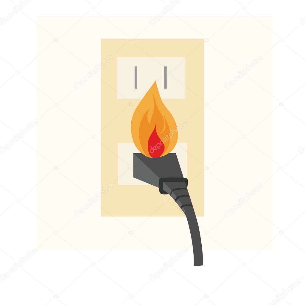Illustration of fire from socket