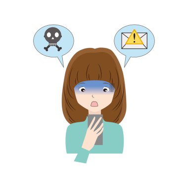 Kimin yüzü bir smartphone ile mavidir kadınla