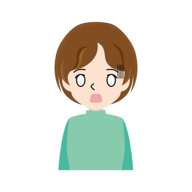 Sürpriz bir yüz ile genç bir kadın resmi.