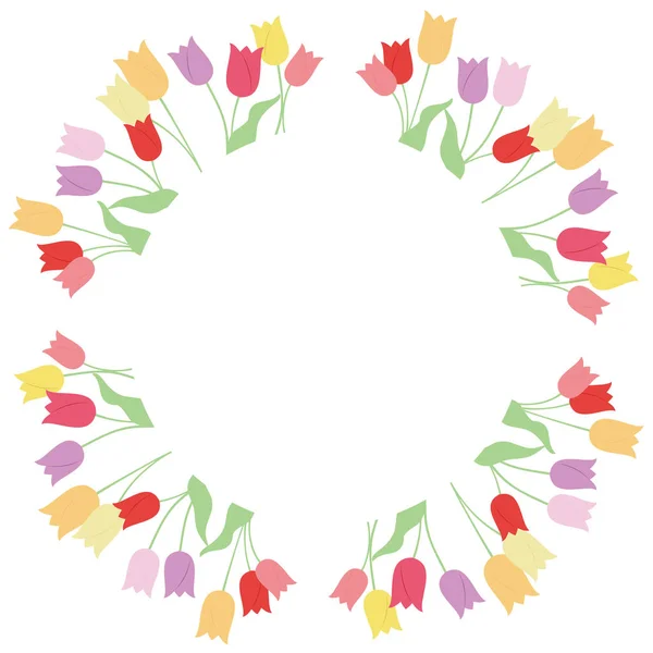 Ilustración del marco de tulipán . — Vector de stock