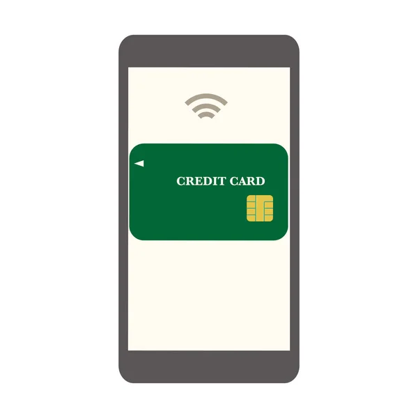 Credit Card Betaling Smartphone — Stockvector
