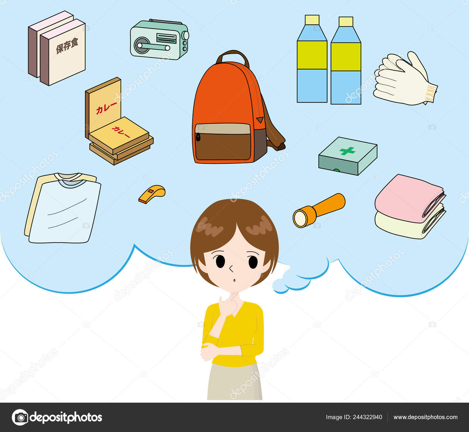 dibujo mochila de emergencia animada