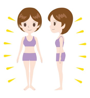 Tüm vücut illüstrasyon ince vücut şekli kadınların.