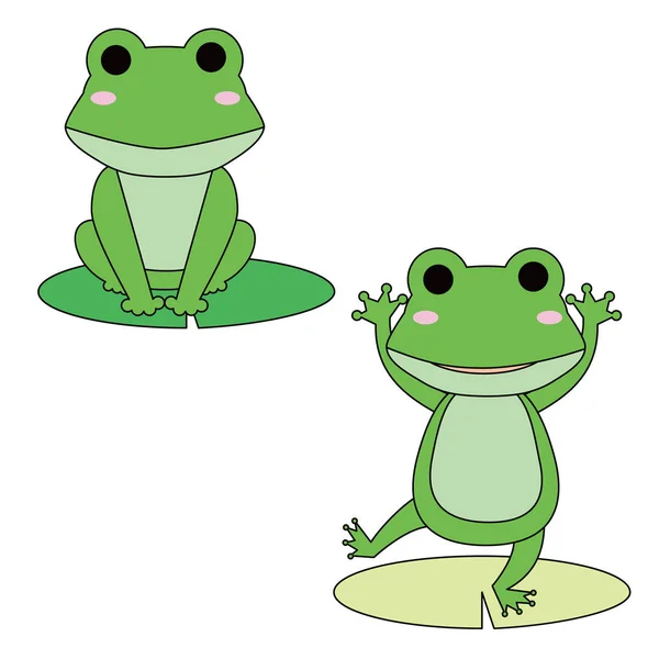 Oturma ağaç kurbağası ve ayakta kurbağa çizimi