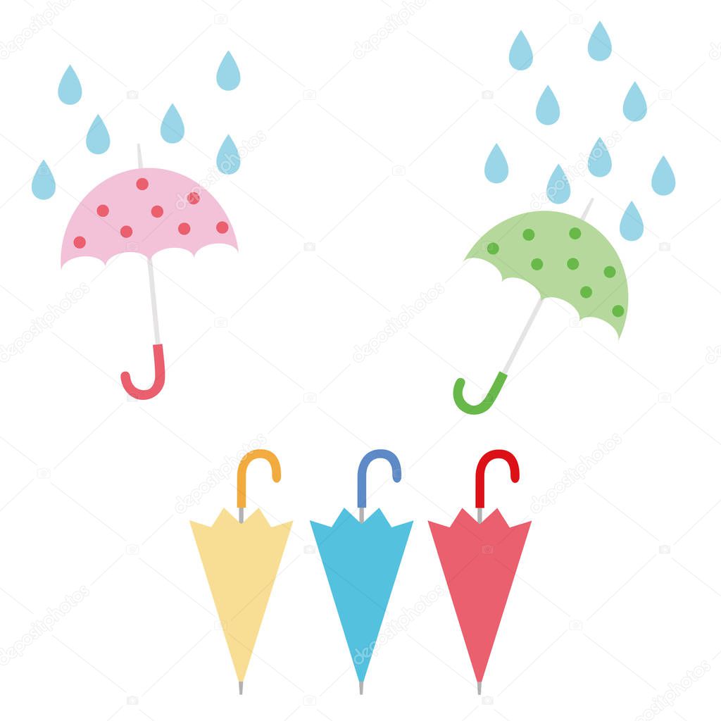 Illustration of rain and umbrella
