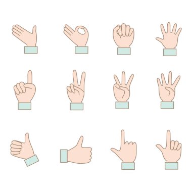 Çeşitli el poz simgesi seti Illustration.