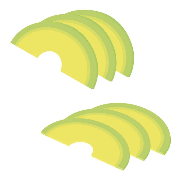Illustration sliced avocado fruit — Stok Vektör