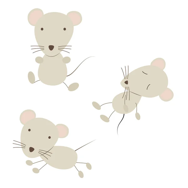 Illustration de trois souris . — Image vectorielle