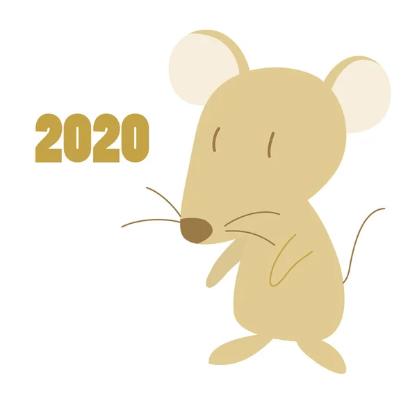 Illustration of the year and the cute mouse. — Stock Vector