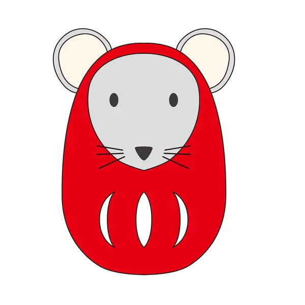 Illustration d'une souris DAruma . — Image vectorielle