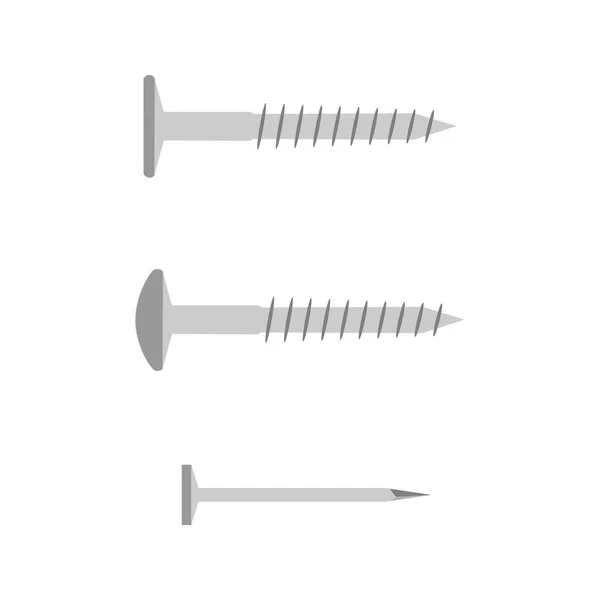 Illustration eines Werkzeugs mit Schrauben und Nägeln. — Stockvektor