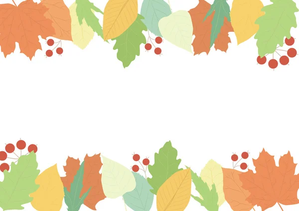 五颜六色的秋色叶子框架的插图. — 图库矢量图片
