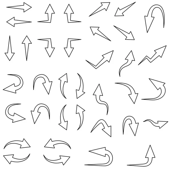 Vector illustratie van verschillende gevormde pijlen — Stockvector
