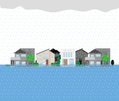 Sel baskını ve yağan yağmurun yerleşim alanlarına yansıması.