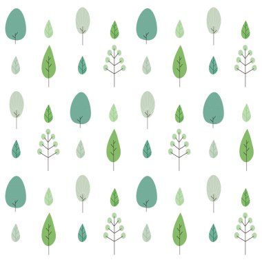 Şirin yaprak ve ağaç desenlerinin tasviri.