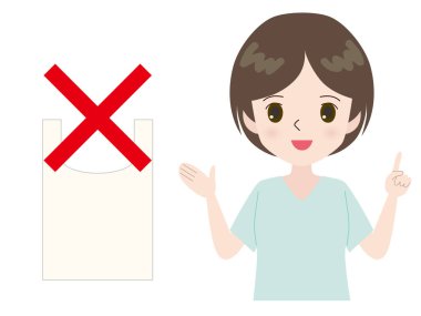 Çarmıhlı bir alışveriş çantası ve bir kadın..