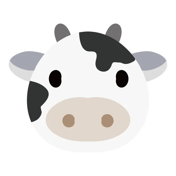 Vache Laitière Holstein Icône Visage — Image vectorielle